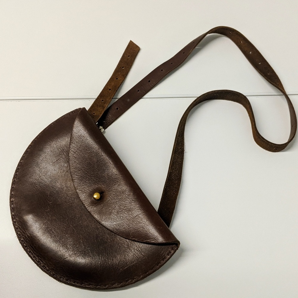 Half Moon Leather Clutch / Fanny Pack